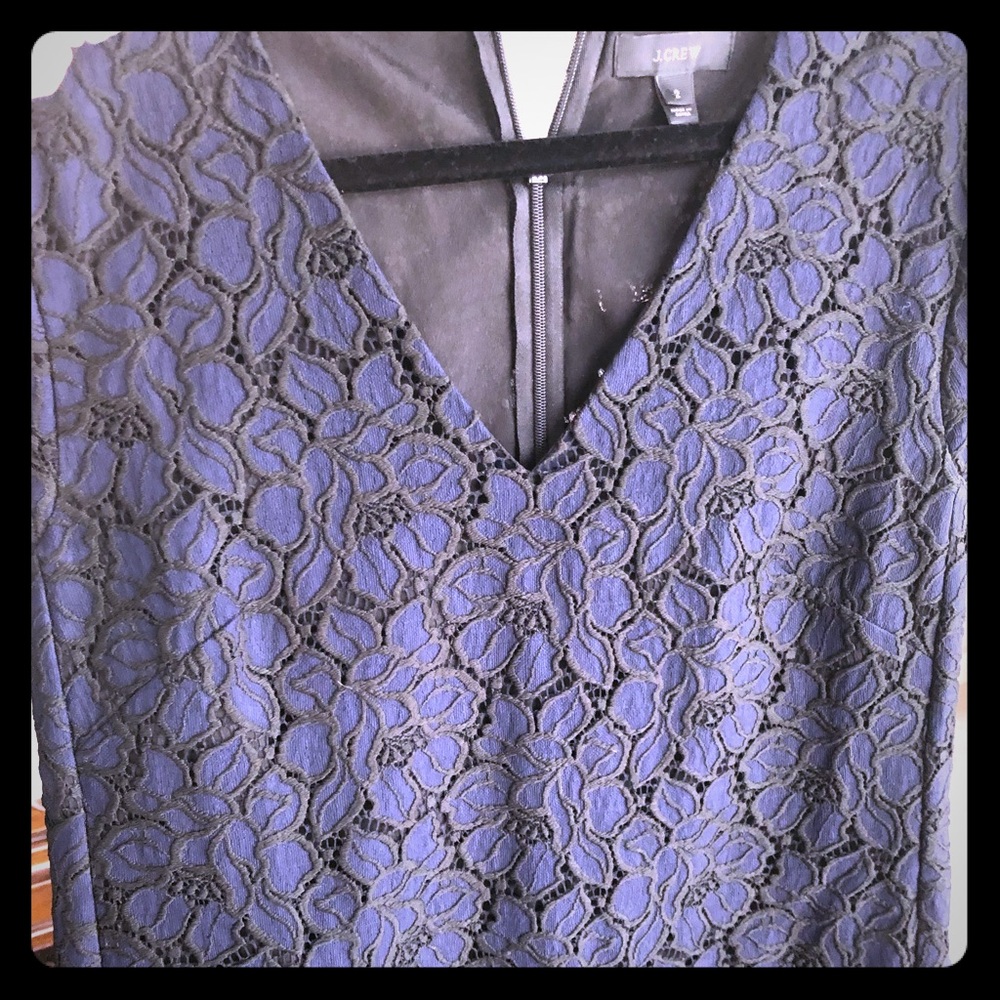 Navy + Black lace J.Crew Dress